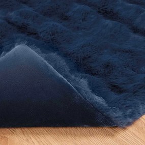 vidaXL Ψεύτικη κουβέρτα από κουνέλι 4 pcs Θαλασσί Μπλε 150 x 220 cm