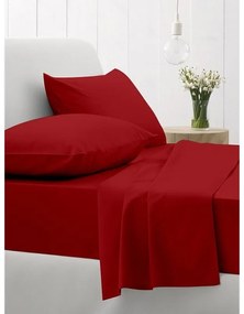 Σετ Σεντόνια Cotton Feelings 113 Red Μονό με λάστιχο(105x205+30)