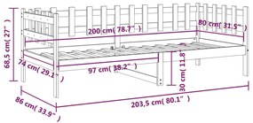 ΚΑΝΑΠΕΣ ΚΡΕΒΑΤΙ ΚΑΦΕ ΜΕΛΙ 80 X 200 ΕΚ. ΑΠΟ ΜΑΣΙΦ ΞΥΛΟ ΠΕΥΚΟΥ 820754