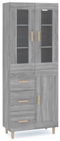vidaXL Ντουλάπι Γκρι Sonoma 69,5 x 34 x 180 εκ. Επεξεργασμένο Ξύλο