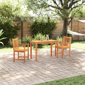 vidaXL Σετ Τραπεζαρίας 3 pcs Φυσικό ξύλο 100-200 εκ.