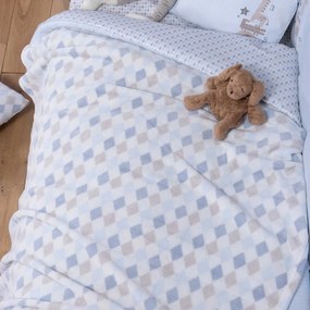 Κουβέρτα Fleece Αγκαλιάς (75x110) Nef-Nef Homeware Baby Sweet Rhombus Blue