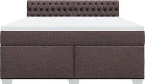 vidaXL Κρεβάτι Boxspring με Στρώμα Σκούρο Καφέ 180x200 εκ Υφασμάτινο