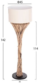 Διακοσμητικό Φωτιστικό Δαπέδου ALTAR C4433 Driftwood Φυσικό - PVC Λευκό Φ45x142Υ εκ. 45x45x142 εκ.