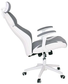 Πολυθρόνα BF8300 Διευθ.Γκρι Microfiber/Λευκό Pu