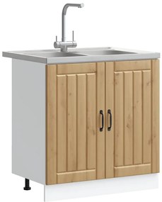 vidaXL Βάση νιπτήρα Lucca 2 pcs Artisan Oak Επεξεργασμένο ξύλο