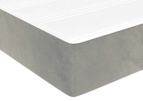 vidaXL Στρώμα με Pocket Springs Ανοιχτό Γκρι 140x220x20 εκ. Βελούδινο