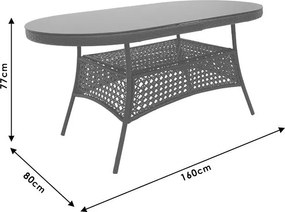 Τραπεζαρία Cellin σετ 5τεμ pe καφέ-μέταλλο 160x80x77 εκ.
