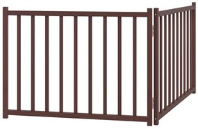 vidaXL Πύλη σκύλου πτυσσόμενη 2 πάνελ καφέ δρυς 160 εκ. Μασίφ Ελάτη