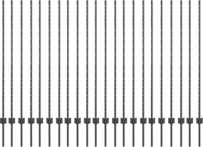 vidaXL Ενσωματωμένος Πόλος Φράχτη 22 pcs Γκρι 180 cm