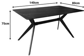 Τραπέζι Ezali mdf καρυδί με μαύρα μεταλλικά πόδια 140x80x75εκ 140x80x75 εκ.