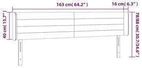 Κεφαλάρι με Πτερύγια Μαύρο 163x16x78/88 εκ. Βελούδινο - Μαύρο
