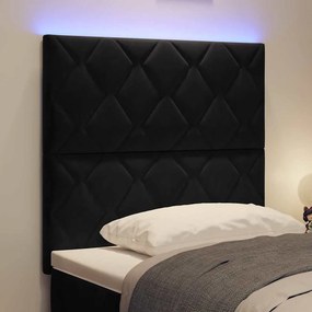 vidaXL LED κεφαλάρι Μαύρο 100 cm Βελούδο