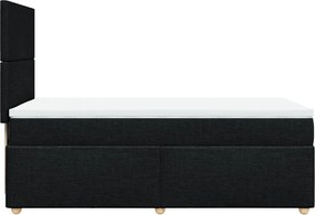 vidaXL Κρεβάτι Boxspring με Στρώμα Μαύρο 100 x 200 εκ. Υφασμάτινο