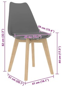 vidaXL Καρέκλες Τραπεζαρίας 4 τεμ. Γκρι Πλαστικές