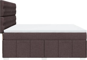 vidaXL Κρεβάτι Boxspring με Στρώμα Σκούρο Καφέ 180x200 εκ Υφασμάτινο