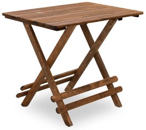 Τραπέζι πτυσσόμενο Queen Megapap από ξύλο οξιάς σε χρώμα καρυδί εμποτισμού 80x60x75εκ.