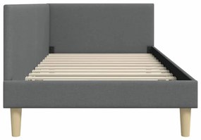 vidaXL Κρεβάτι Γωνίας Σκούρο γκρι 100 x 200 cm Ύφασμα και Έργο ξύλου
