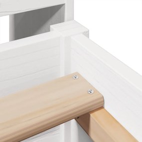 Σκελετός Κρεβατιού Χωρίς Στρώμα Λευκό 100x200 εκ. Μασίφ Πεύκο - Λευκό