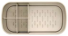 Κουτί αξεσουάρ μπάνιου Brabantia ReNew 1006270, Ανθεκτικό στη διάβρωση, Εσωτερικό διαχωριστικό, Αντιολισθητική βάση, Μπεζ