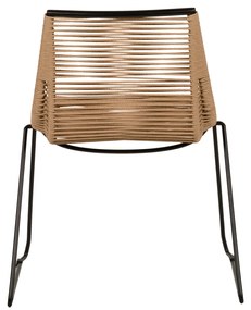 Καρέκλα Κήπου DERNA Φυσικό/Μαύρο Μέταλλο/Rattan 57x59x80cm