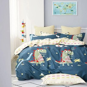 Κουβερλί Παιδικό Σετ 2τμχ 1311 Blue - Green Homeline Μονό 100% Cotton Satin