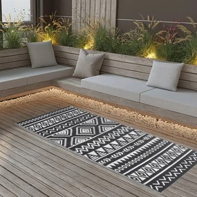 vidaXL Χαλί εξωτερικού χώρου ARAKIL Μαύρο 80x150 cm PP