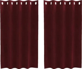 vidaXL Κουρτίνες συσκότισης 2 pcs Κόκκινο 140 x 140 cm Βελούδο