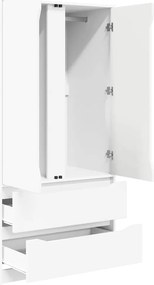 vidaXL Ντουλάπι Λευκός 79,5 x 49 x 156 εκ Μηχανικά επεξεργασμένο ξύλο