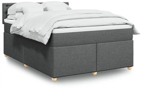 ΚΡΕΒΑΤΙ BOXSPRING ΜΕ ΣΤΡΩΜΑ ΣΚΟΥΡΟ ΓΚΡΙ 160X200 ΕΚ ΥΦΑΣΜΑΤΙΝΟ 3286746