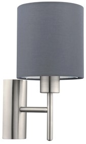 Φωτιστικό Τοίχου Pasteri 94926 Grey Eglo Metal, Fabric