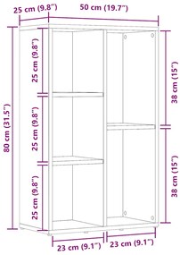 ΝΤΟΥΛΑΠΙ ΒΙΒΛΙΩΝ ΠΑΛΙΟ ΞΥΛΟ 45X25X80 CM ΚΑΤΑΣΚΕΥΑΣΜΕΝΟ ΞΥΛΟ 855780