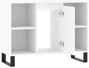 vidaXL Ντουλάπι Μπάνιου Γυαλ. Λευκό 80 x 33 x 60 εκ. από Επεξεργ. Ξύλο