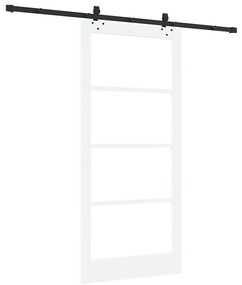 vidaXL Συρόμενη Πόρτα Χειροκίνητος Λευκό 93 x 202 cm Ξύλο και μέταλλο