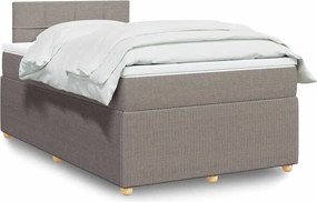 vidaXL Κρεβάτι Boxspring με Στρώμα Taupe 120x190 εκ. Υφασμάτινο