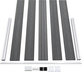vidaXL Πάνελ Περίφραξης Γκρι 353 x 106 εκ. από WPC