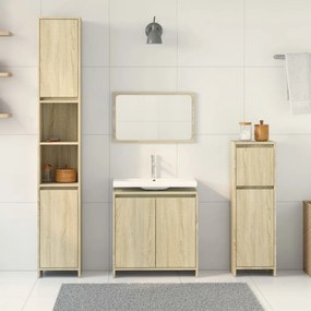 vidaXL Σετ Επίπλων Μπάνιου 4 Τεμαχίων Sonoma Δρυς Επεξεργασμένο Ξύλο
