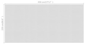 vidaXL Κάλυμμα Πισίνας Ηλιακό Γκρι 450x220 εκ. από Πολυαιθυλένιο
