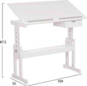 ΓΡΑΦΕΙΟ/ΣΧΕΔΙΑΣΤΗΡΙΟ ASCENT HM18289 MDF ΣΕ ΛΕΥΚΟ 109x55x87,5Υεκ