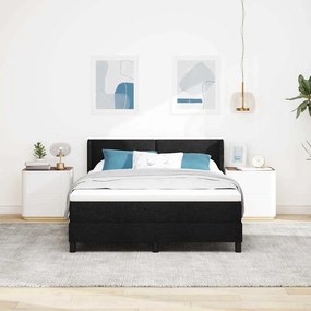 vidaXL Κρεβάτι box spring με στρώμα με στρώμα Μαύρο 160 x 200 cm