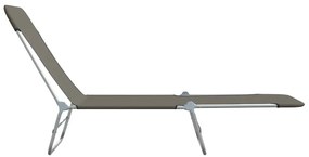 vidaXL Ξαπλώστρες Πτυσσόμενες 2 τεμ. Γκρι από Ατσάλι / Ύφασμα