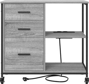 vidaXL Ντουλάπα με Σταθμό Φόρτισης 76 x 41 x 72 cm Επεξεργασμένο Ξύλο