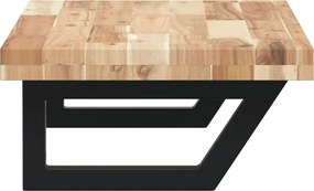 vidaXL Ράφι Νιπτήρα Τοίχου από Ατσάλι / Μασίφ Ξύλο Ακακίας