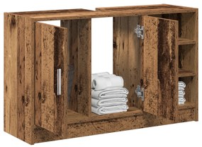 vidaXL Ντουλάπι Νιπτήρα Παλαιωμένο Ξύλο 90x29x55 εκ. Επεξεργασμένο Ξύλο