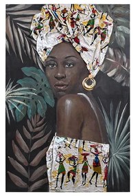 ΚΑΔΡΟ Fylliana African lady 701 ΜΑΥΡΟ-ΜΠΕΖ-ΚΑΦΕ ΧΡΩΜΑ 60x3x90εκ