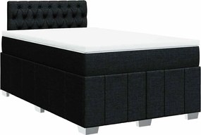 vidaXL Κρεβάτι Boxspring με Στρώμα Μαύρο 120x200 εκ. Υφασμάτινο
