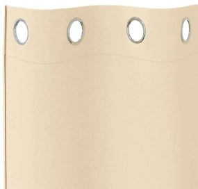 vidaXL Κουρτίνες με κουρτίνες 2 pcs Κρεμ Πολυεστέρας
