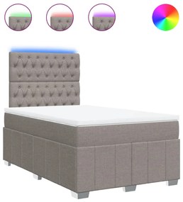 Κρεβάτι Boxspring με Στρώμα Taupe 120x200 εκ. Υφασμάτινο - Μπεζ-Γκρι