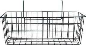 Μεταλλικό Κρεμαστο Καλάθι 38x15x20cm Άσπρο ή Μαύρο - Μαύρο