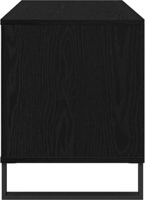 vidaXL Ντουλάπι δίσκων βινυλίου με ράφι Μαύρη Οξυά 100 x 38 x 48 εκ.